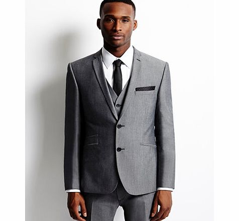 Bhs Limehaus Grey Two Tone Suit Jacket, Grey