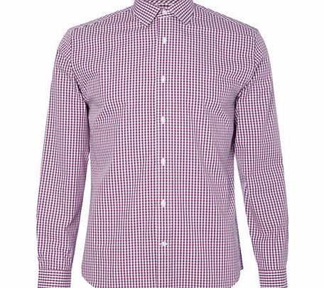 Limehaus Plum Gingham Slim Fit Shirt, Purple