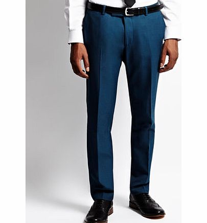 Bhs Limehaus Super Slim Blue Suit Trousers, Blue