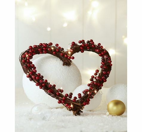 Bhs Lit red berry wreath, brown 6229950481