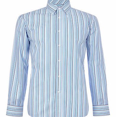 Bhs Long Sleeve Blue Stripe Shirt, Blue BR66C10EBLU