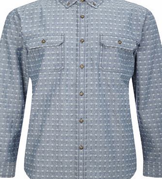 Bhs Long Sleeve Chambray Shirt, Blue BR51T03GBLU