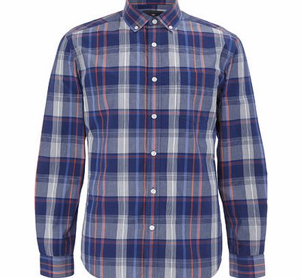 Bhs Long Sleeve Check Shirt, Blue BR51A01GBLU