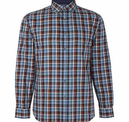 Long Sleeve Check Shirt, BROWN BR51C15FBRN
