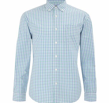 Bhs Long Sleeve Check Shirt, Green BR51A01GGRN