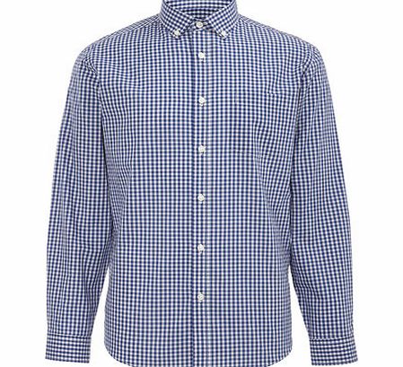 Bhs Long Sleeve Check Shirt, Navy BR51V06FNVY