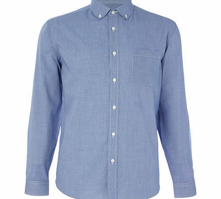 Bhs Long Sleeve Gingham Shirt, Blue BR51C02FBLU