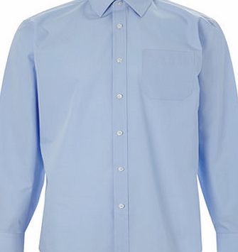 Bhs Long Sleeve Ice Blue Point Collar Shirt, Blue