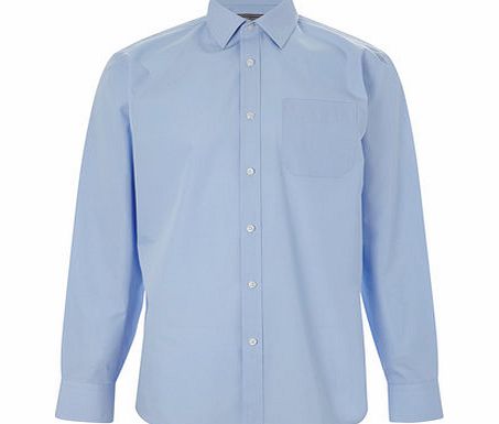 Bhs Long Sleeve Ice Blue Shirt, Blue BR66L01FBLU
