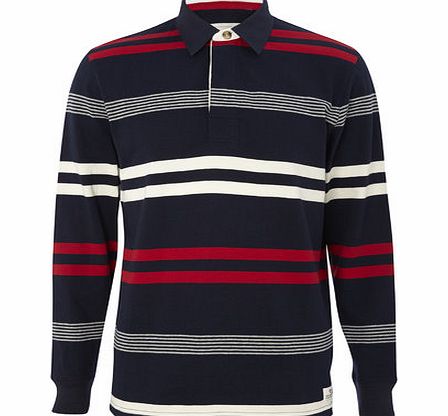 Bhs Long Sleeve Striped Rugby Top, Blue BR54P06FNVY