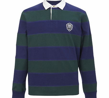 Long Sleeve Striped Rugby Top, Blue BR54P07FBLU