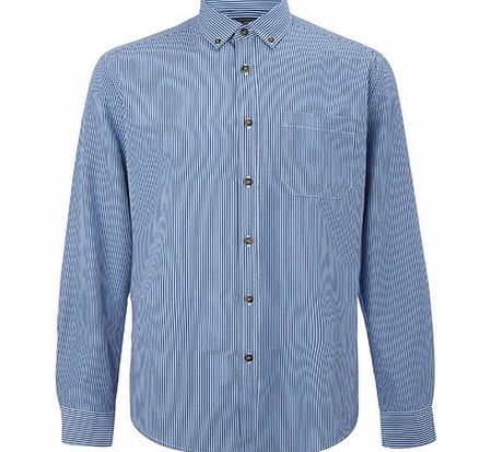 Bhs Long Sleeve Striped Shirt, Blue BR51S03FBLU