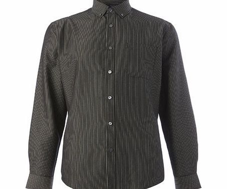 Bhs Long Sleeve Striped Shirt, Grey BR51S23FGRY