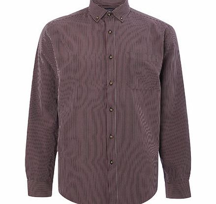 Bhs Long Sleeve Striped Shirt, Red BR51S03FRED