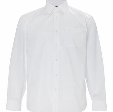 Bhs Long Sleeve White Shirt, White BR66T05AWHT