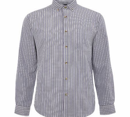 Bhs Long Sleeved Purple Check Shirt, Purple