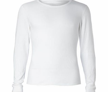 Bhs Long Sleeved White Thermal Top, White BR60M02DWHT