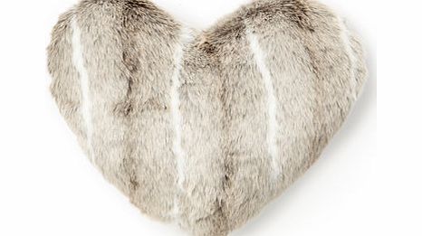 Bhs Luxury Faux Fur Heart Cushion, natural 1855370438