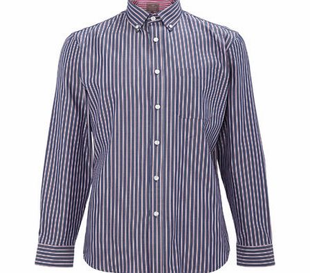 Bhs Luxury Long Sleeve StripeShirt, Navy BR51L03FNVY