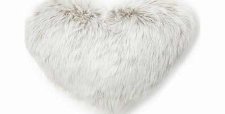 Bhs Luxury Polar Faux Fur Heart Cushion, grey