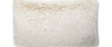 Luxury Polar Faux Fur Lumbar Cushion, cream