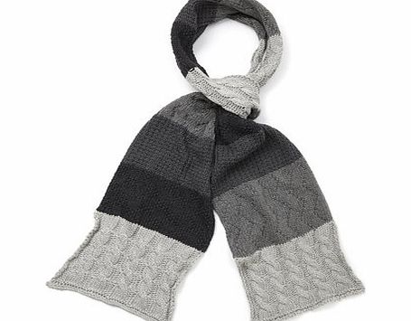 Bhs Made In Britain Colour Block Scarf, Grey