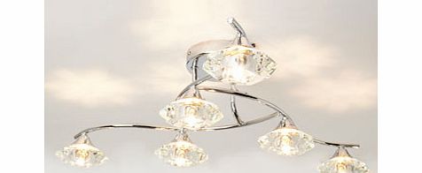 Bhs Marina 6 Light Ceiling Flush Light, chrome