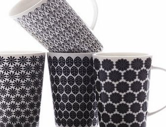 Bhs Maxwell Williams Daisy Shadow set of 4 mugs,
