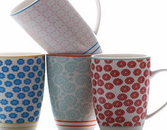 Bhs Maxwell Williams Set of 4 Patchwork Mugs,