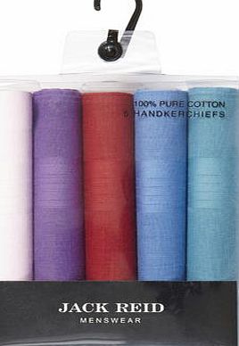 Bhs Mens 5 Pack Rainbow Colour Handkerchiefs, Blue