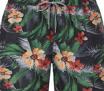 Bhs Mens Black Floral Print Essential Swim Shorts,