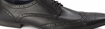 Bhs Mens Black Leather Look Formal Shoes, Black