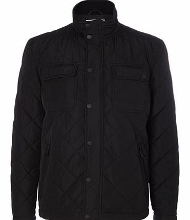 Bhs Mens Black Quilted Jacket, Black BR56D01EBLK