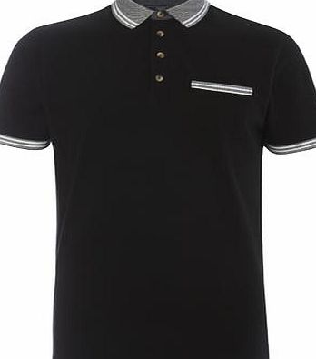 Bhs Mens Black Smart Cotton Polo Shirt, BLACK