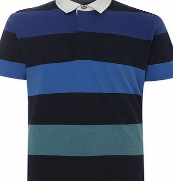 Bhs Mens Block Stripe Rugby Shirt, Blue BR52P42GBLU