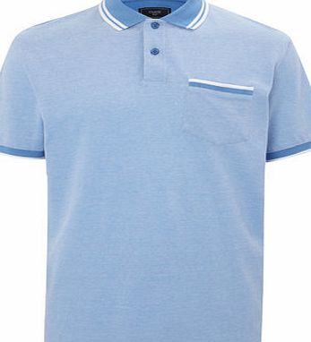 Bhs Mens Blue Birdseye Polo Shirt, LT BLUE BR52P32GBLU