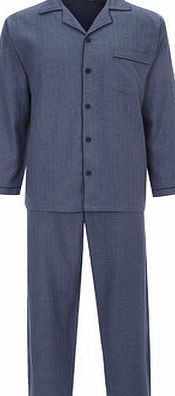 Bhs Mens Blue Herringbone Pyjamas, Blue BR62J13FBLU
