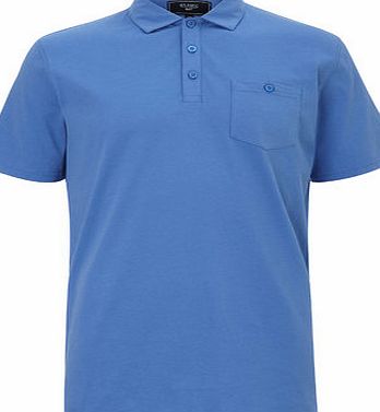 Bhs Mens Blue Jersey Polo Shirt, Blue BR52J01GBLU