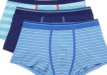 Bhs Mens Blue Mix 3 Pack Block Stripe Hipsters,