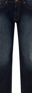 Bhs Mens Blue Regular Fit Faded Wash Jeans with