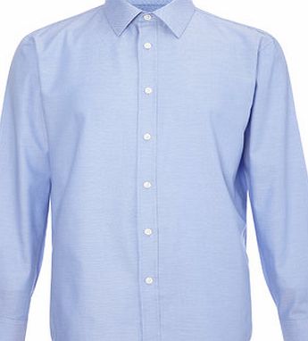 Bhs Mens Blue Semi Plain Regular Fit Shirt, Blue