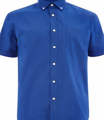 Bhs Mens Blue Short Sleeve Shirt, BLUE BR51P02FBLU