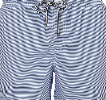 Bhs Mens Blue Stripe Essential Swim Shorts, Blue