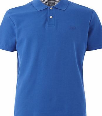 Bhs Mens Bright Blue Plain Cotton Pique Polo Shirt,