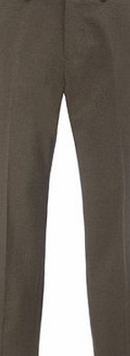 Bhs Mens Brown Regular Fit Flat Front Trousers,