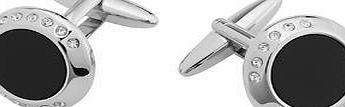 Bhs Mens Burton Black Jewel Cufflinks, Black