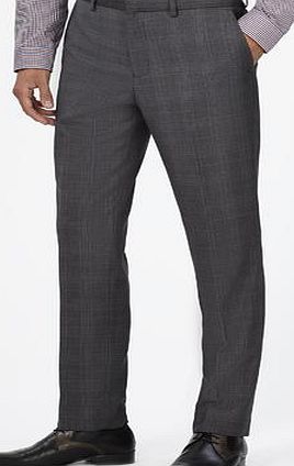 Bhs Mens Burton Grey Check Slim Fit Suit Trousers,