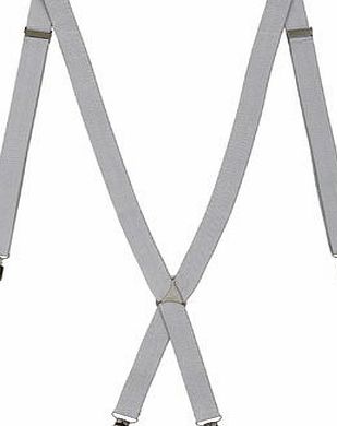 Bhs Mens Burton Grey Herringbone Braces, Grey