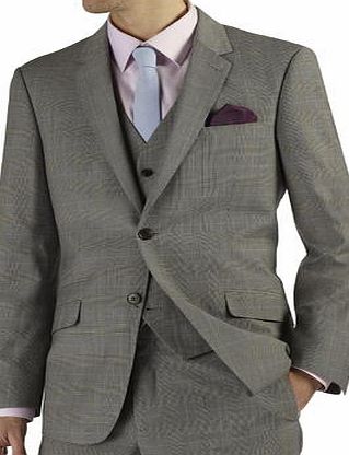 Bhs Mens Burton Light Grey Check Tailored Fit Suit