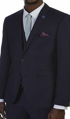 Bhs Mens Burton Navy Textured Slim Fit Suit Jacket,